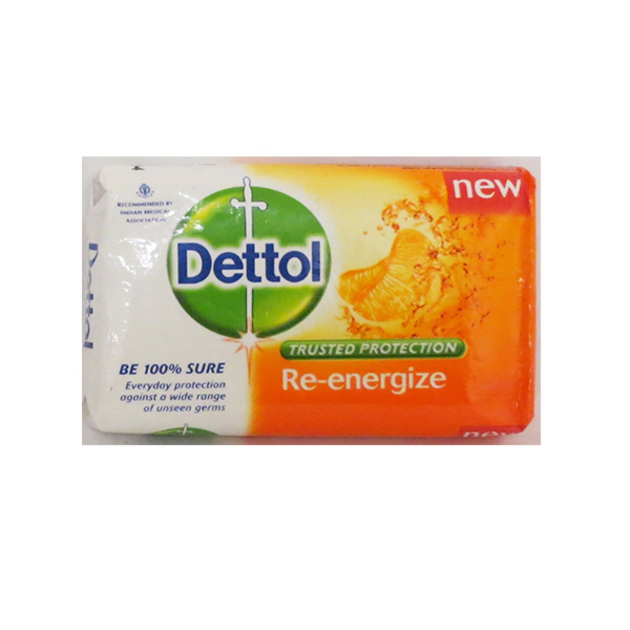 Dettol Re-Energize Bar Soap with Fresh Orange Fragrance(70g approx.)